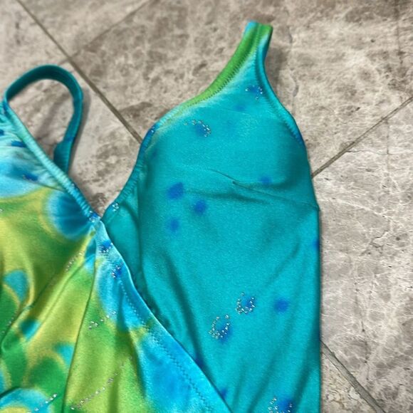 Vintage Gottex Gold Label 80’s Watercolor Surplice One Piece Swimsuit Size 12 - Picture 11 of 16